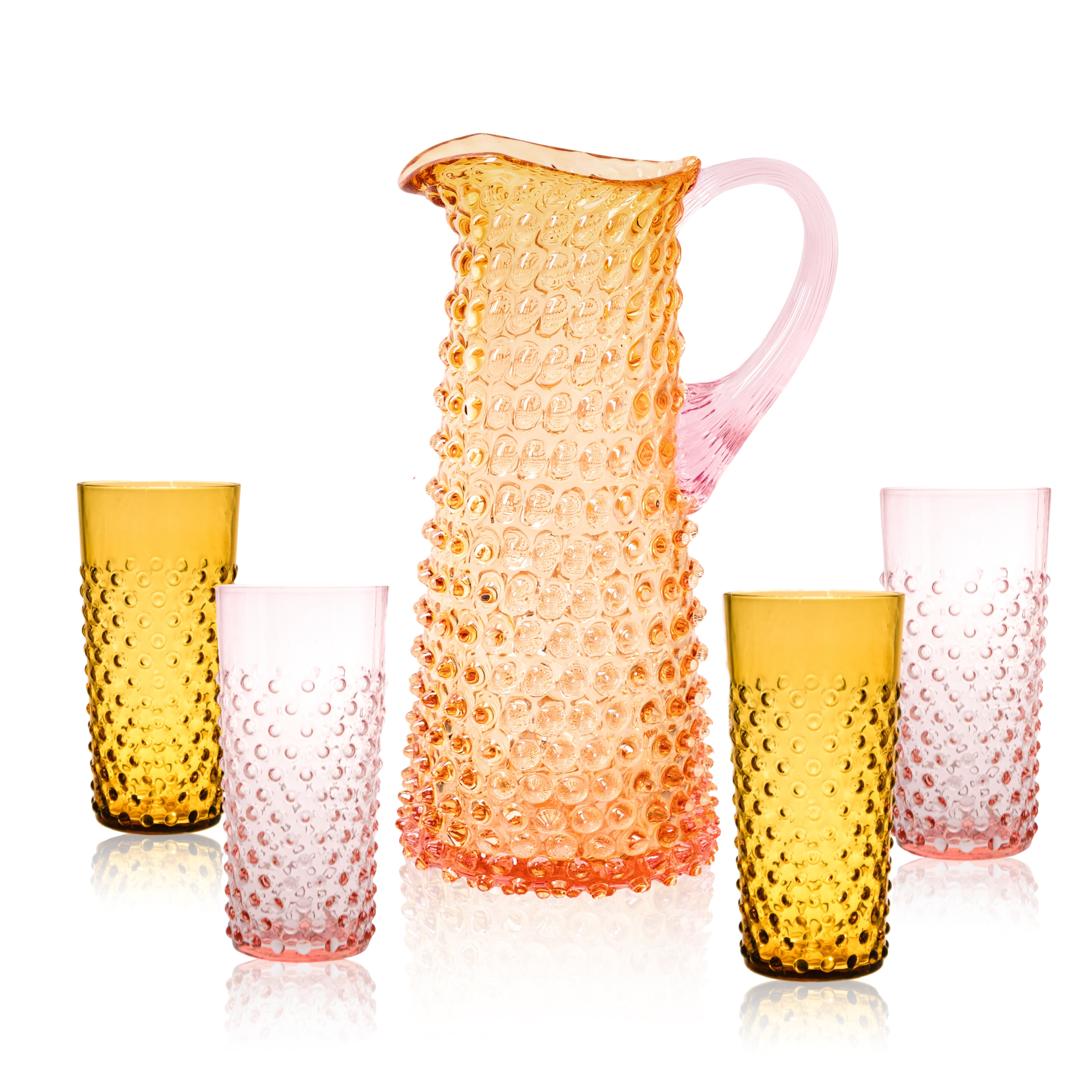 Sada Sunrise Hobnail Vysoký Džbán a Vysoké Sklenice