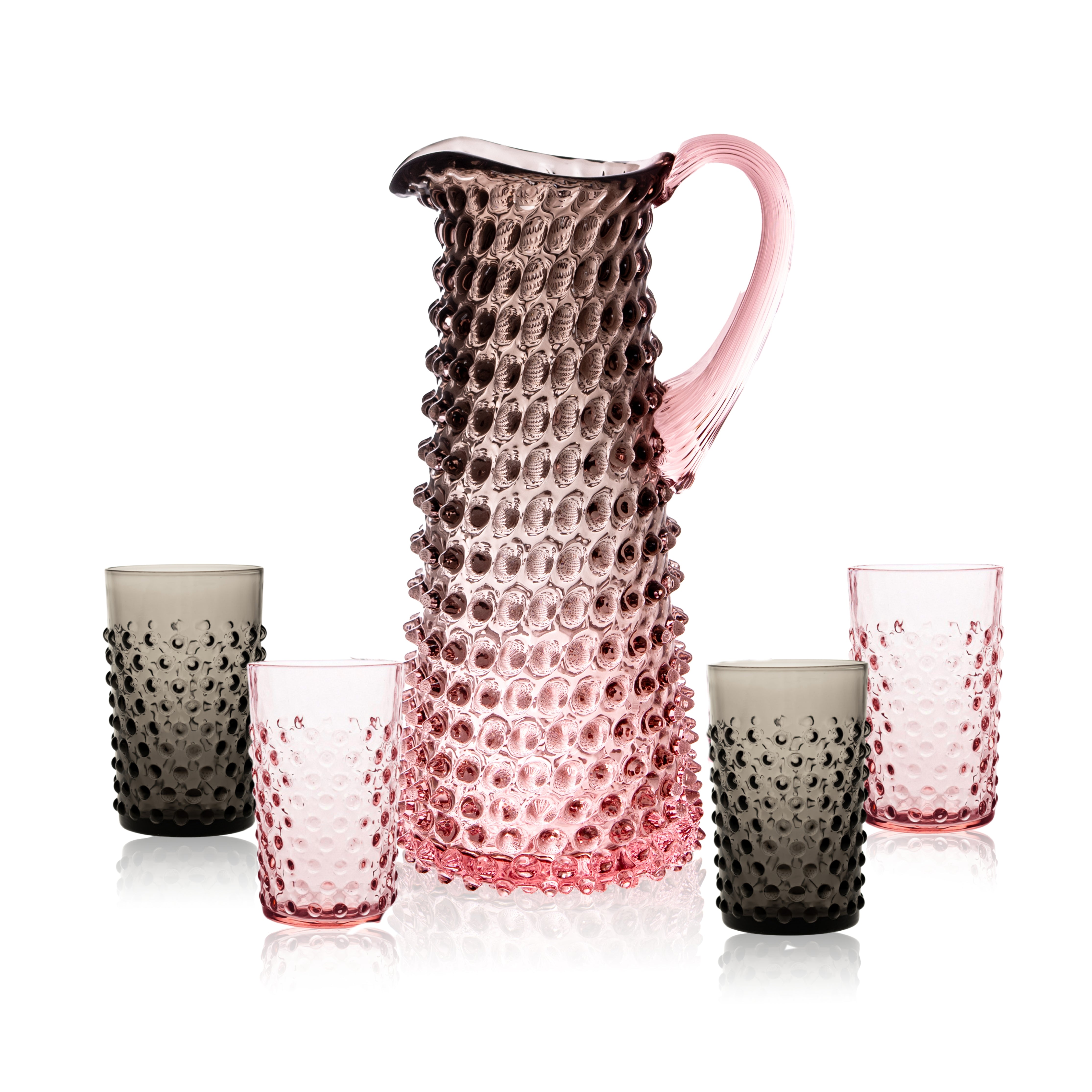 Sada Dusk Hobnail Vysoký Džbán a Sklenice