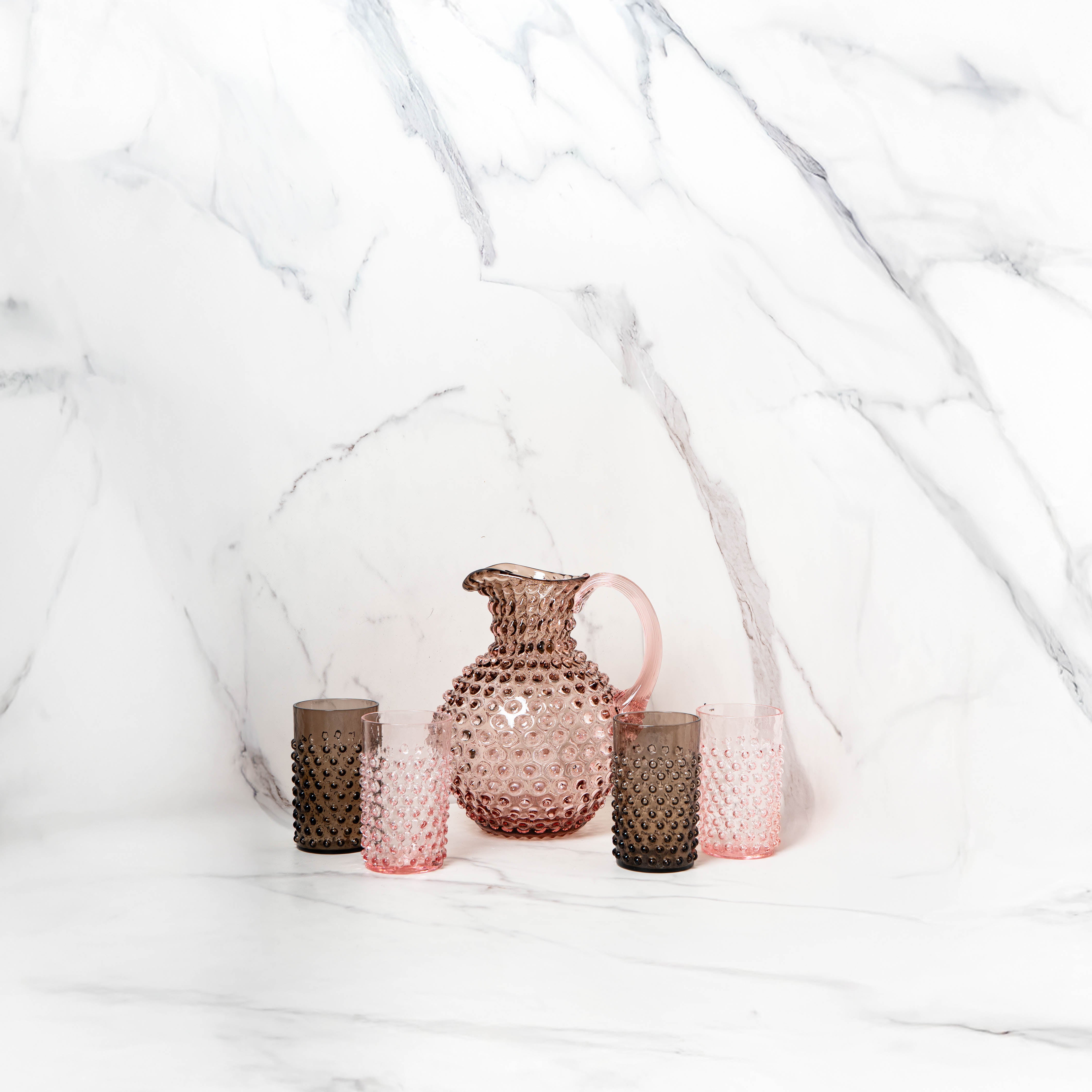 Sada Dusk Hobnail Džbán a Sklenice