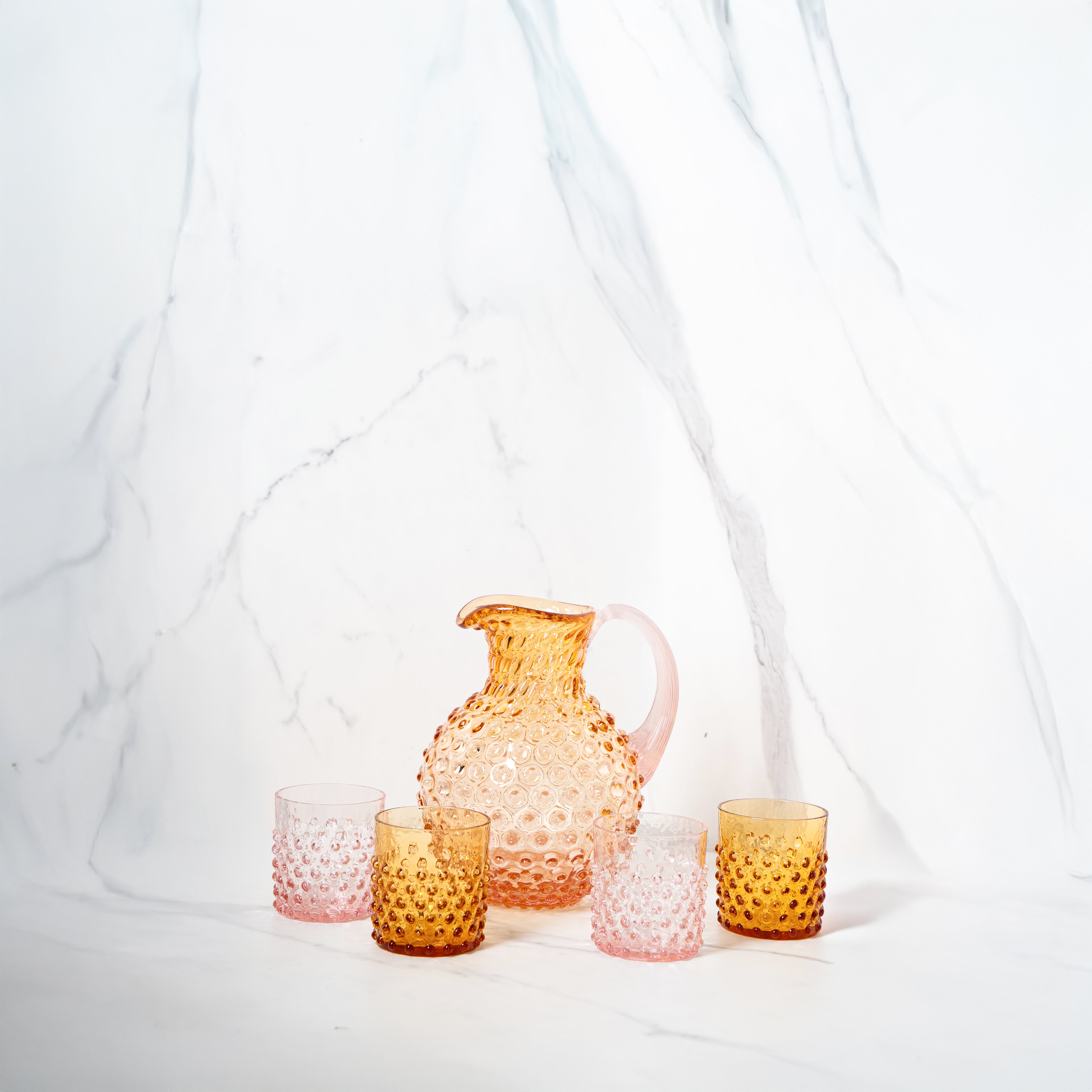 Sada Sunrise Hobnail Džbán a Whiskey Sklenice