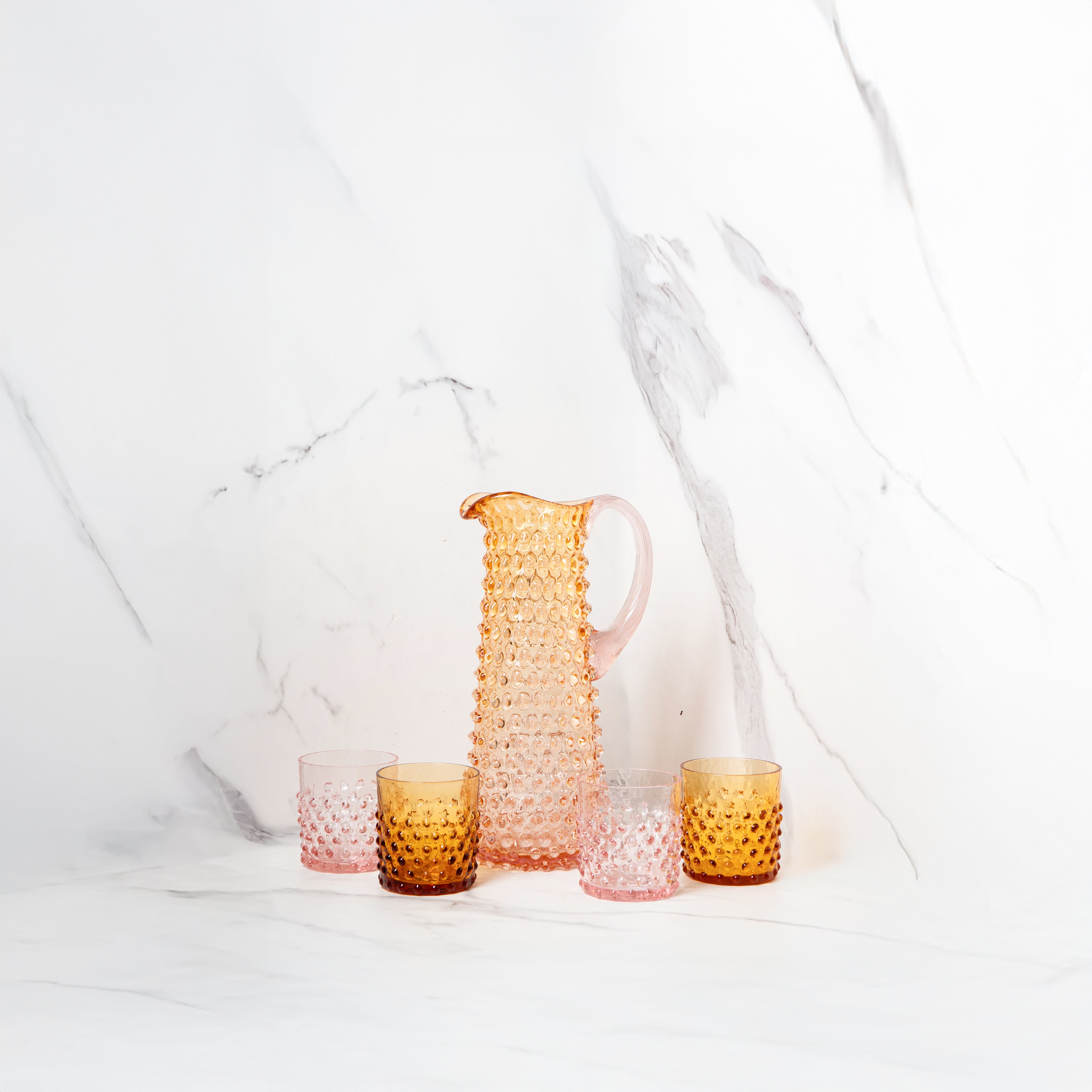 Sada Sunrise Hobnail Vysoký Džbán a Whiskey Sklenice