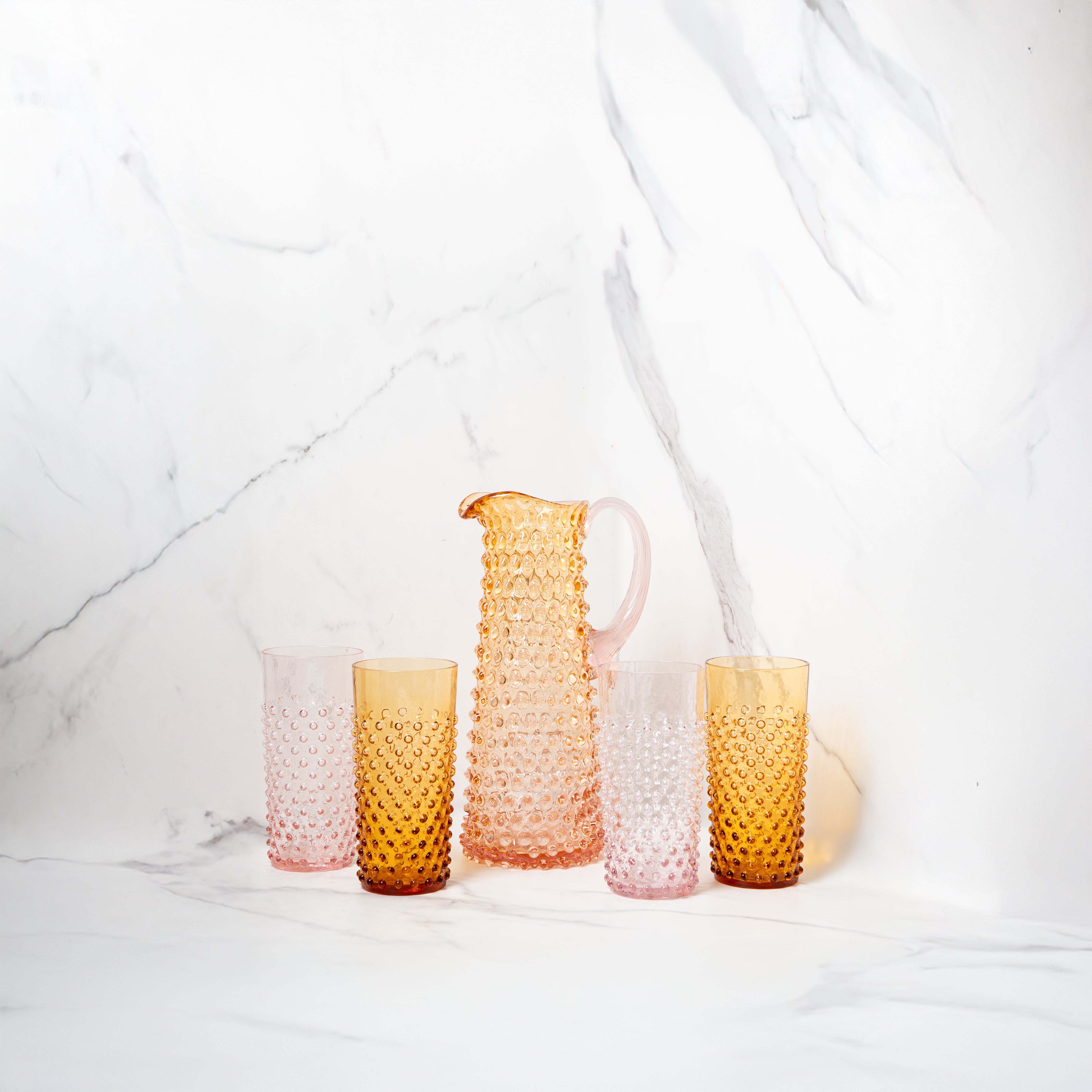 Sada Sunrise Hobnail Vysoký Džbán a Vysoké Sklenice