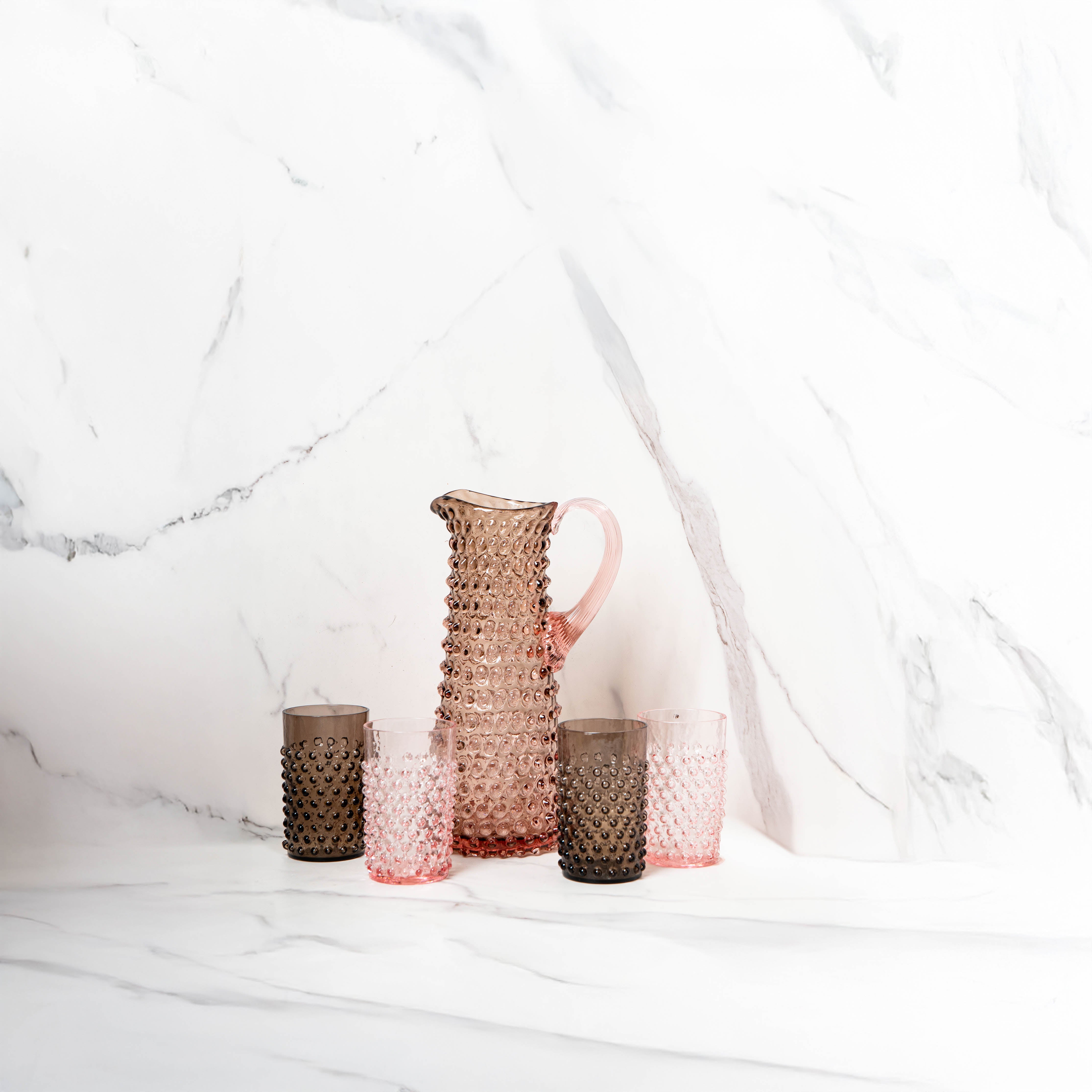 Sada Dusk Hobnail Vysoký Džbán a Sklenice