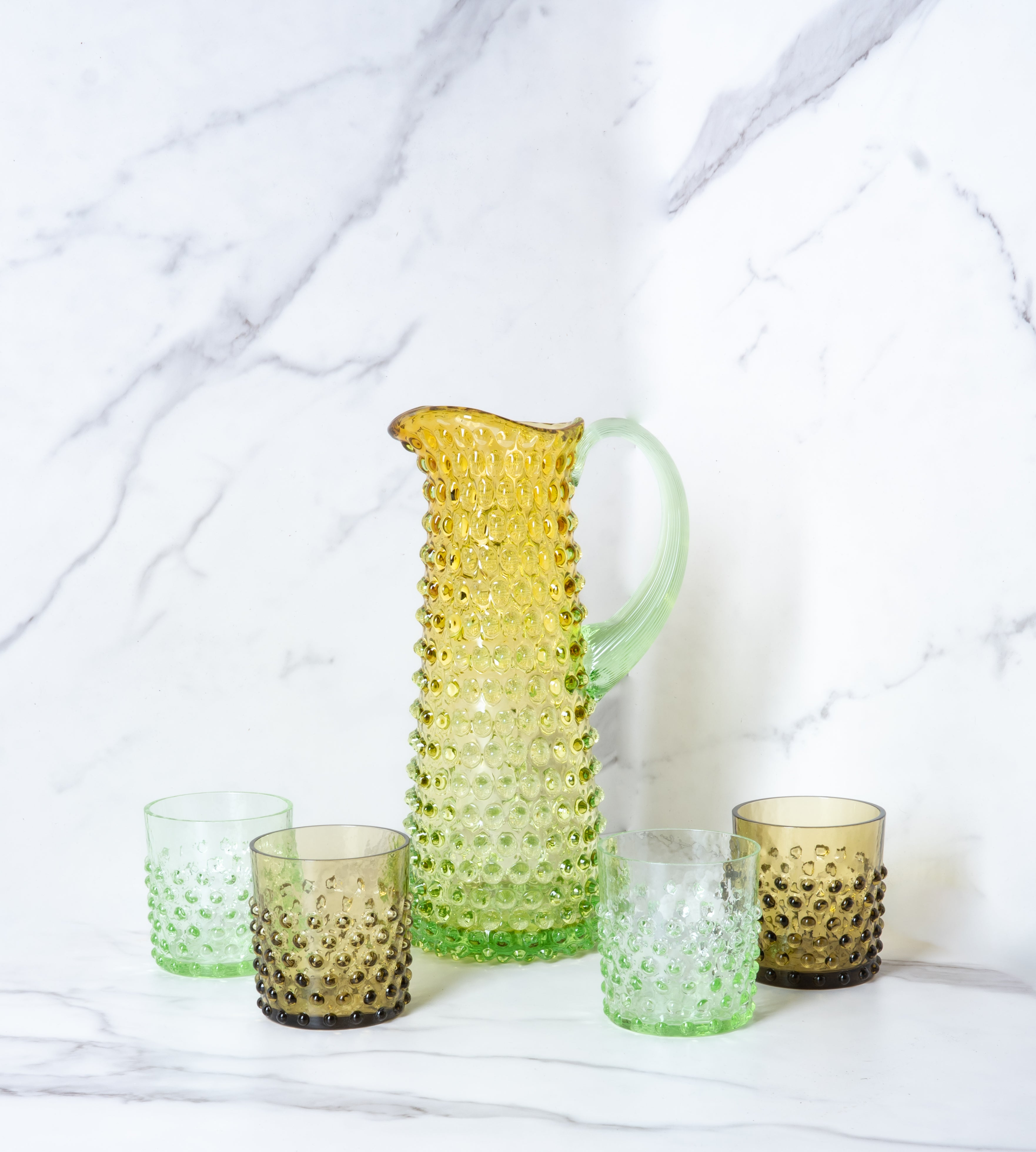 Sada Meadow Hobnail Vysoký Džbán a Whiskey Sklenice