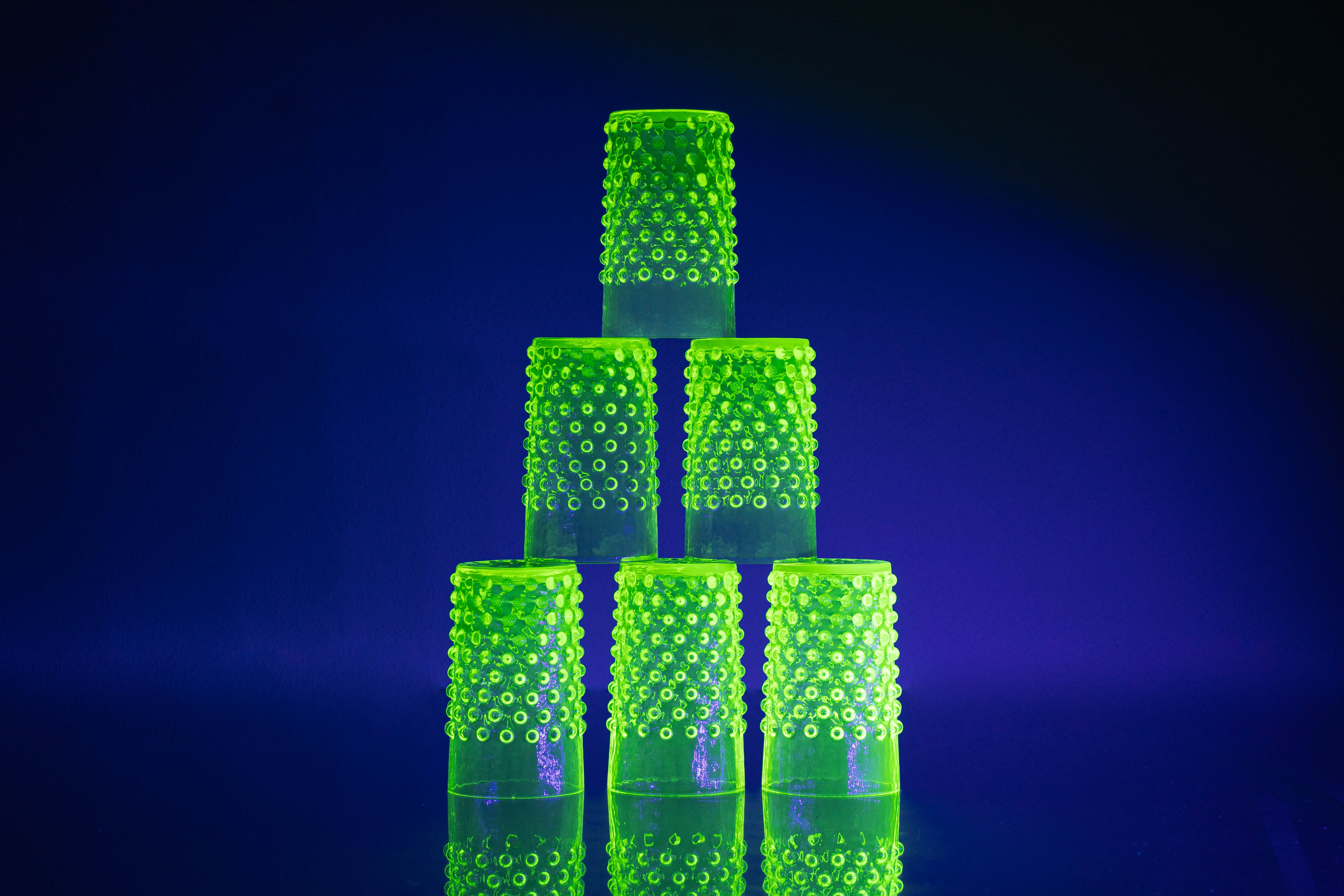 Sklenice Hobnail Neon Citrine