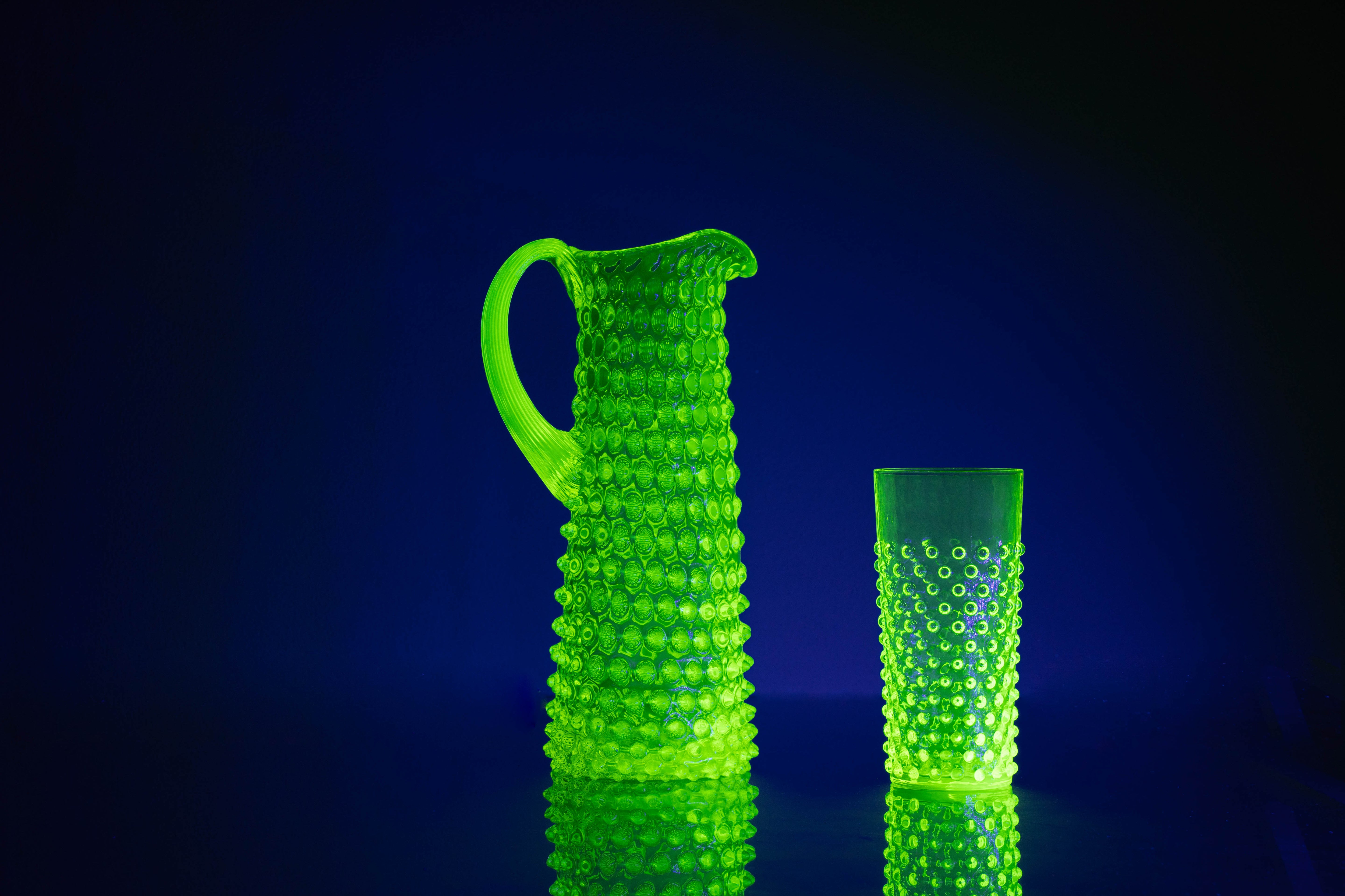 Vysoká Sklenice Hobnail Neon Citrine