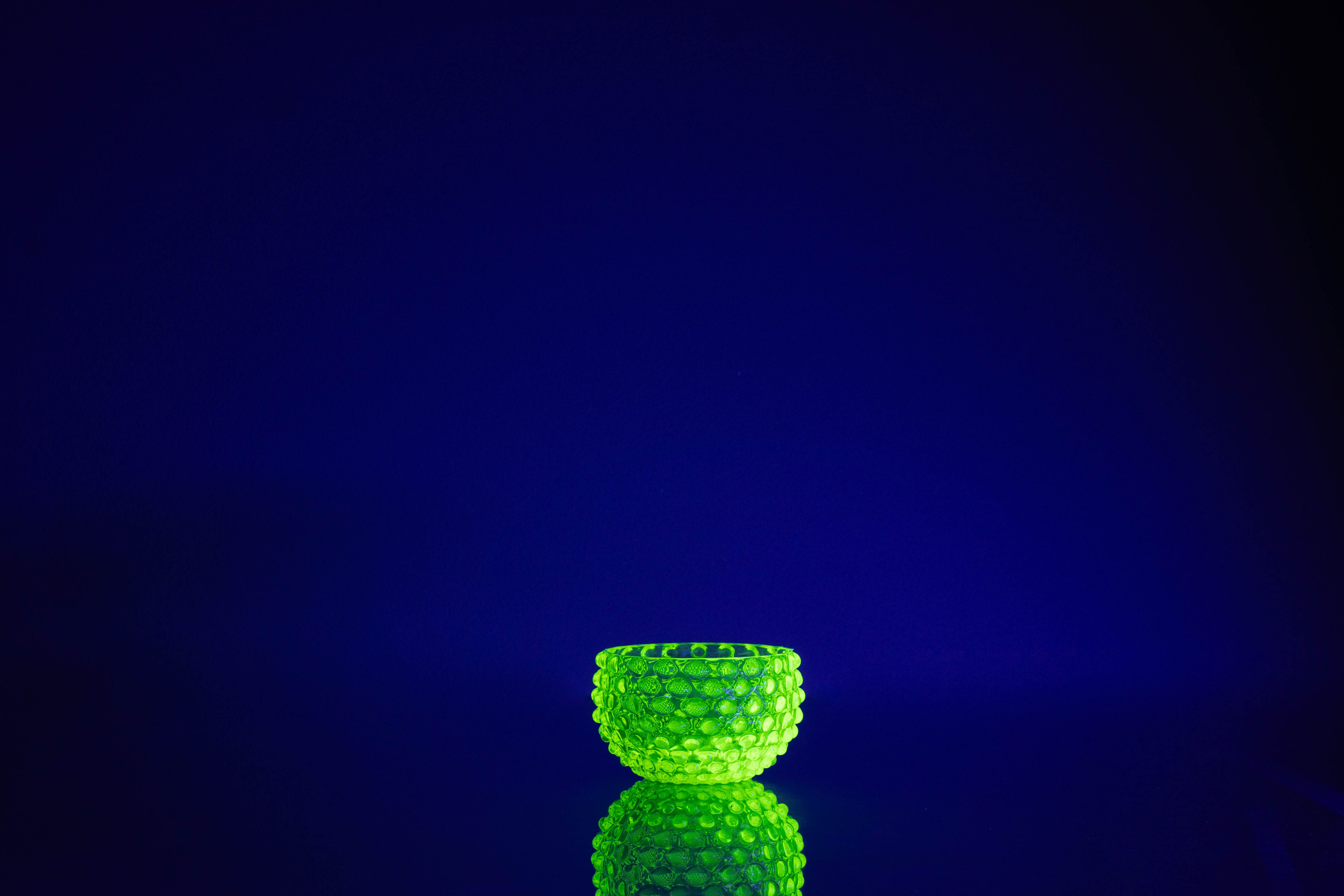Malá Hobnail Mísa Neon Citrine