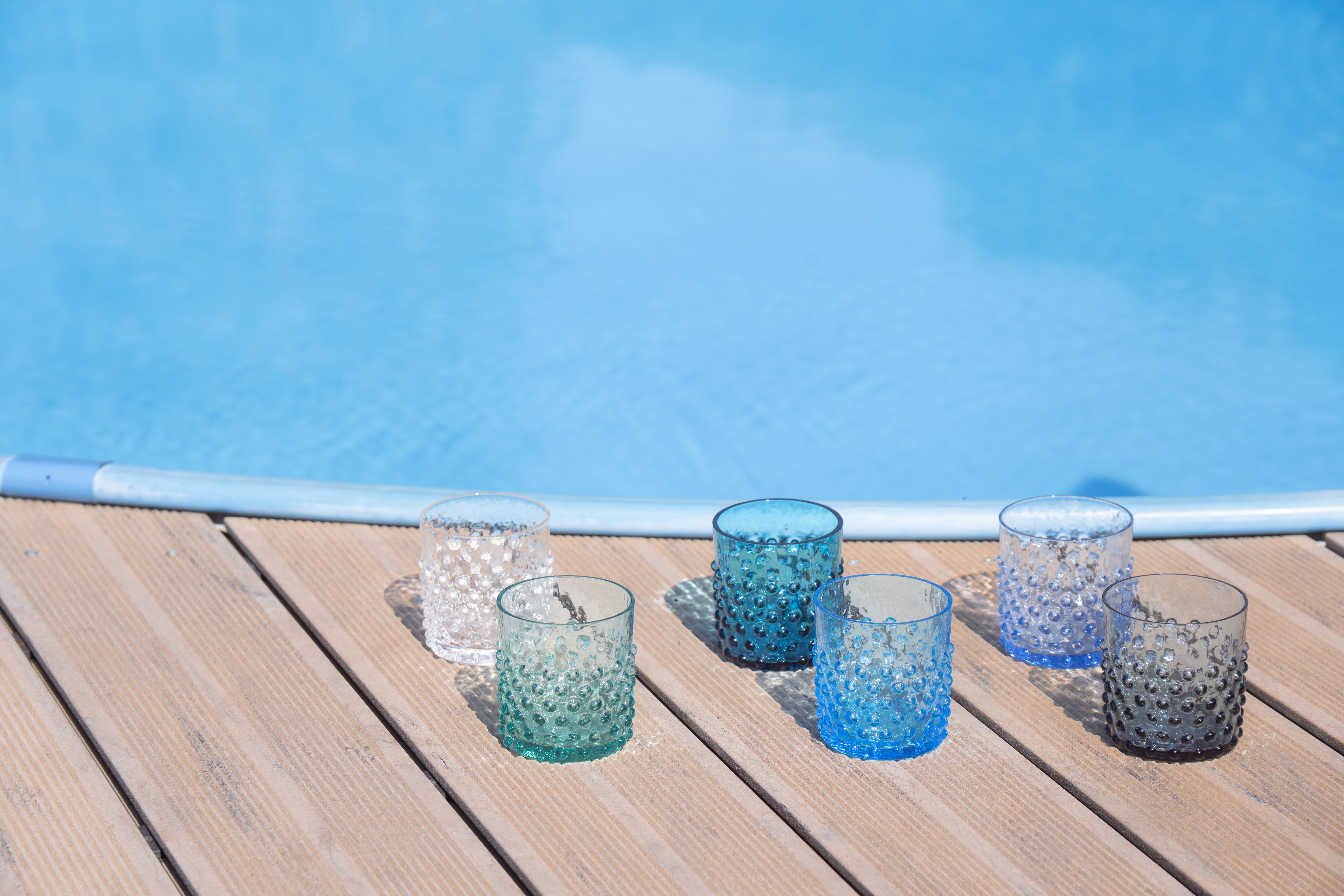 Whiskey Sklenice Hobnail Azure