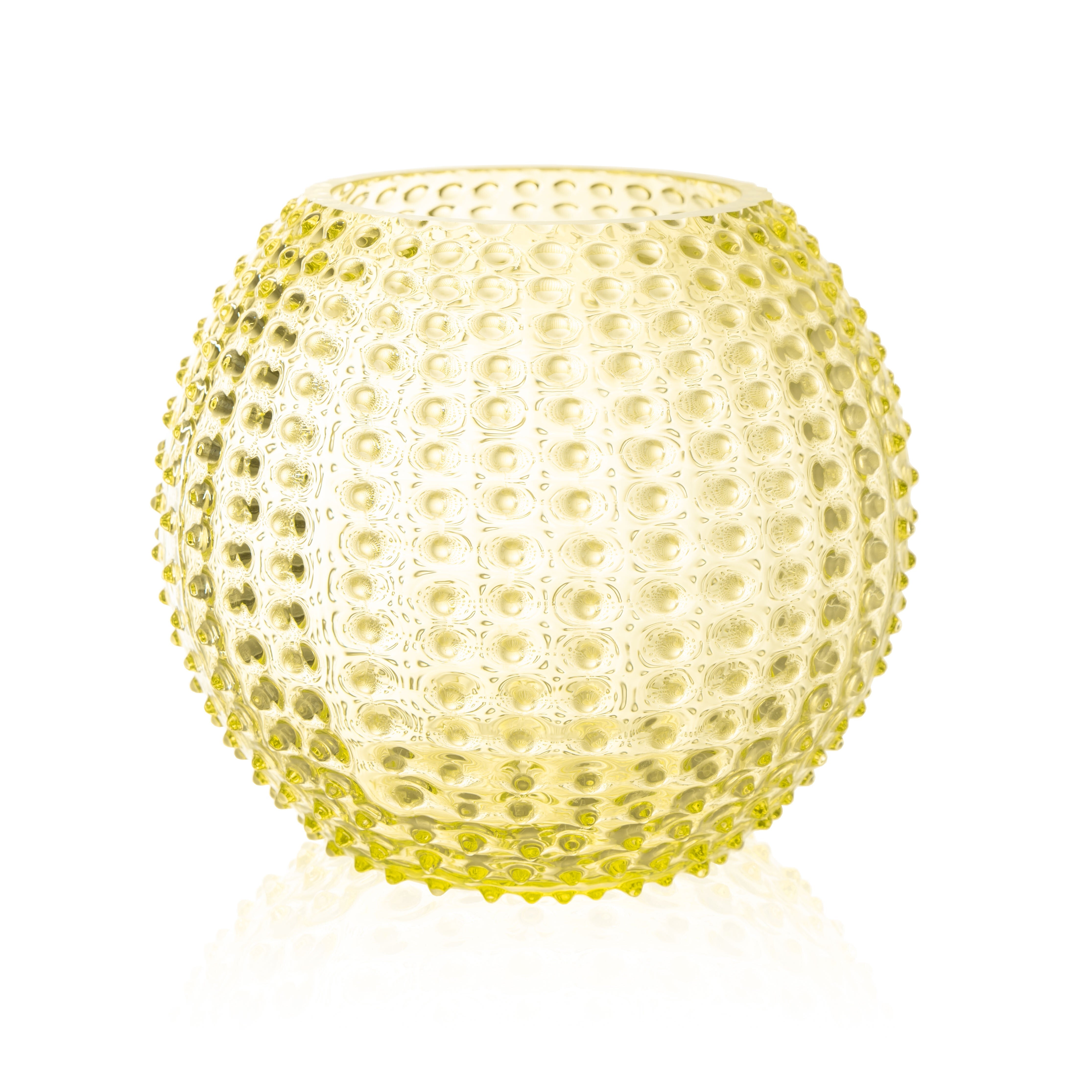 Hobnail Velká Kulatá Váza  Citrine