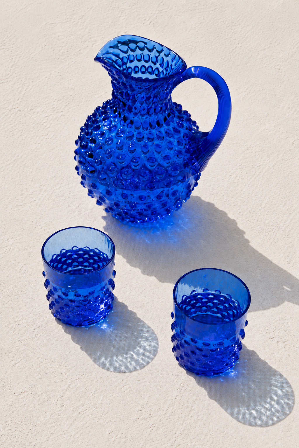 Whiskey Sklenice Hobnail Electric Blue