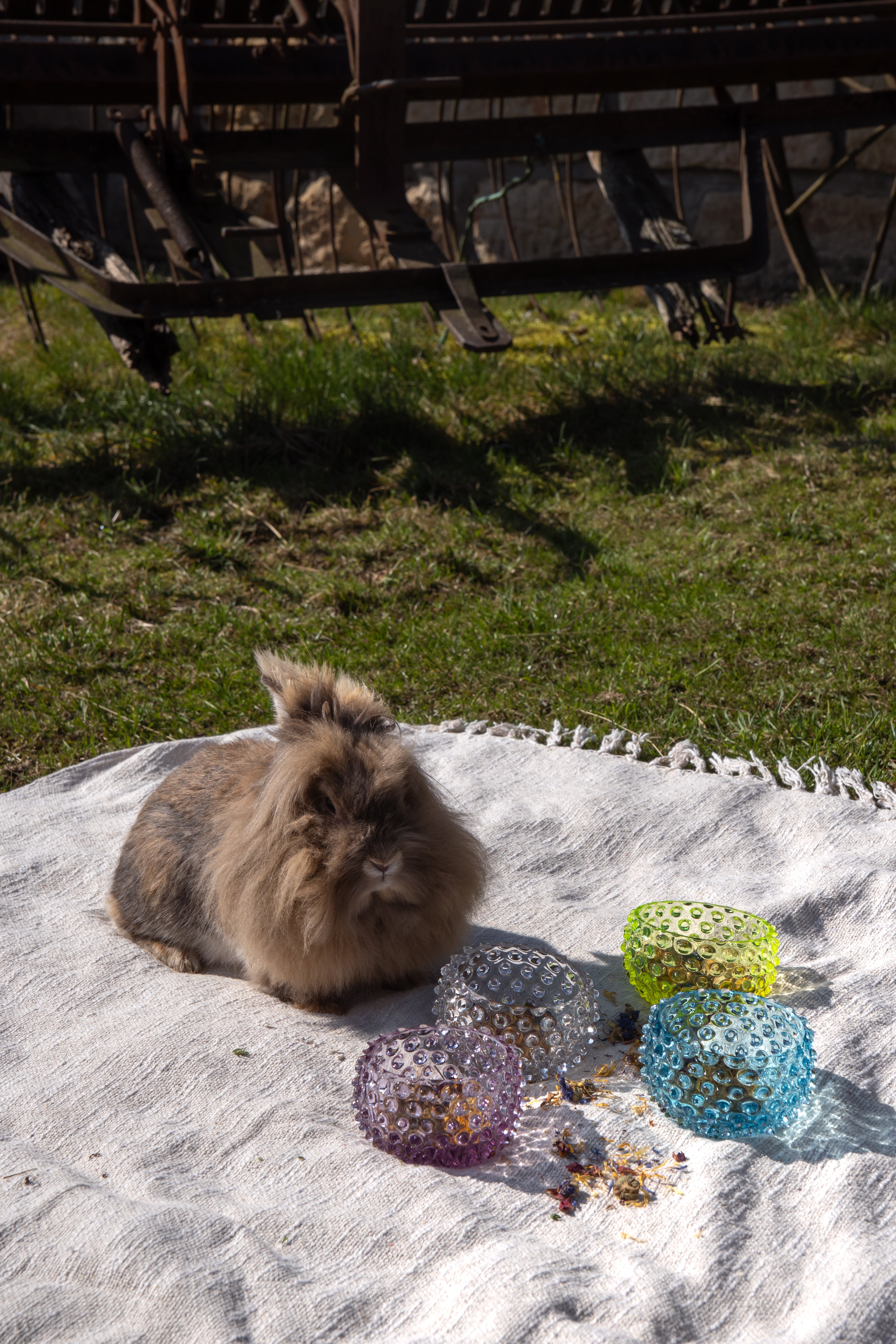 Malá Hobnail Mísa Neon Citrine