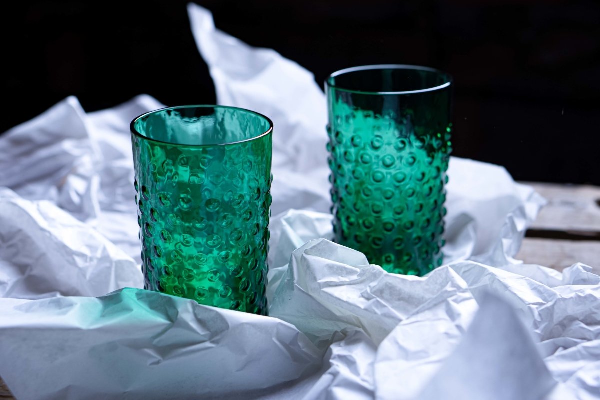 Dark Green Hobnail Tumblers - KLIMCHI