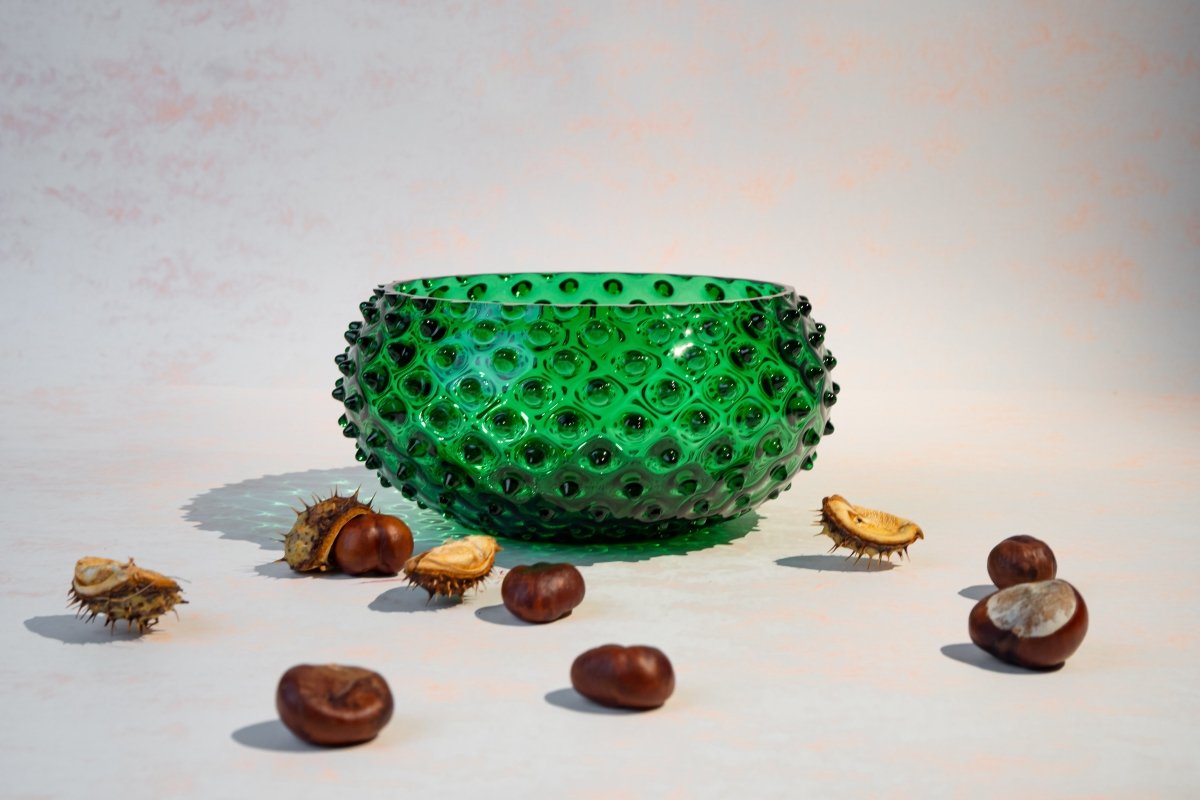 Dark Green Hobnail Bowl - KLIMCHI