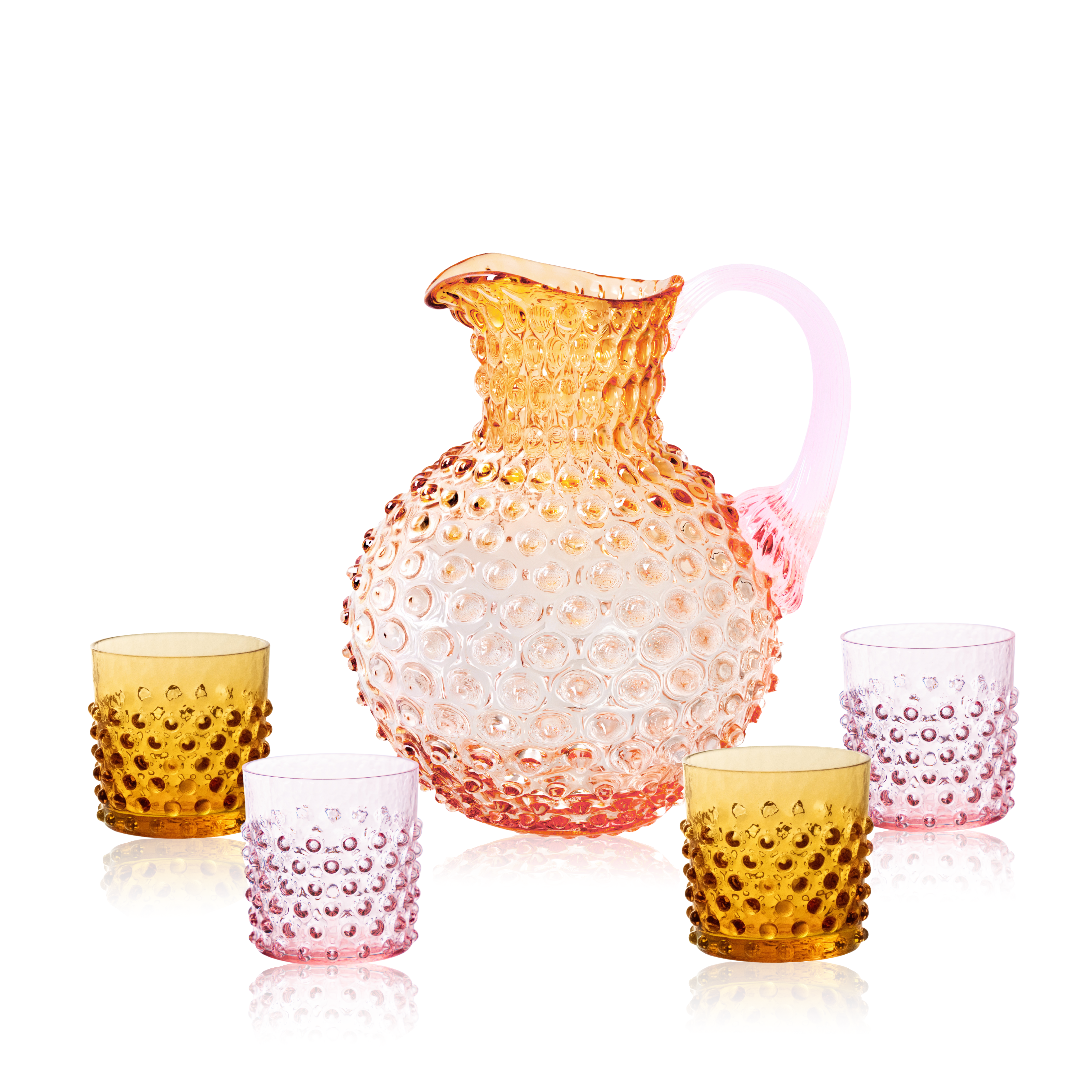 Sada Sunrise Hobnail Džbán a Whiskey Sklenice