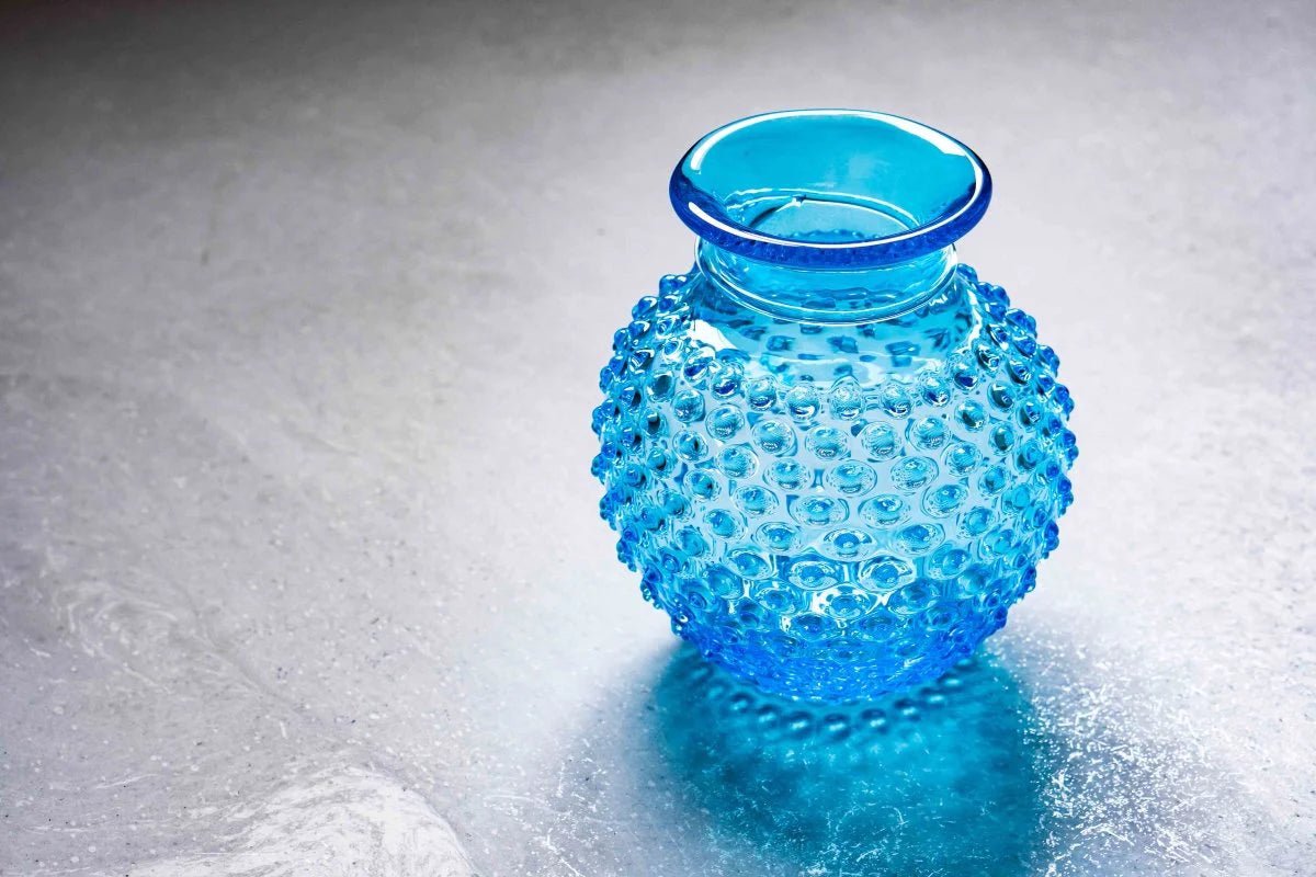 Azure Hobnail Collar Vase - KLIMCHI
