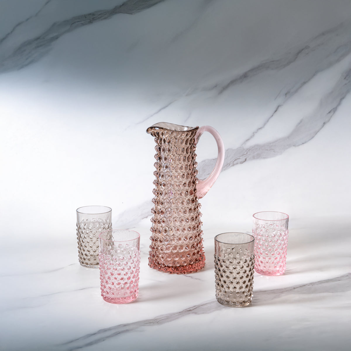 Sada Dusk Hobnail Vysoký Džbán a Sklenice