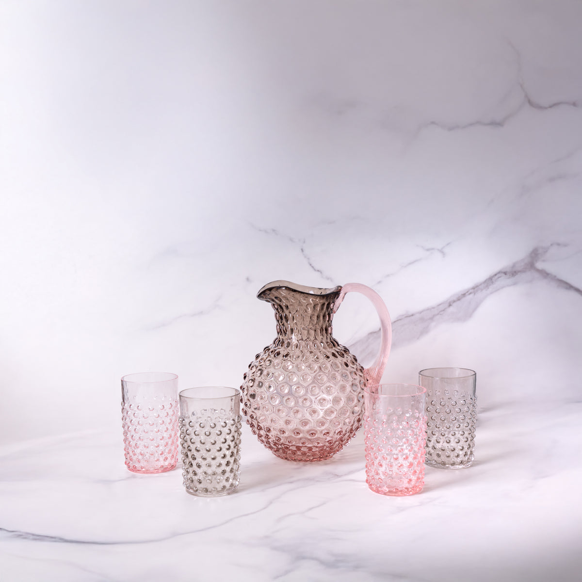 Sada Dusk Hobnail Džbán a Sklenice