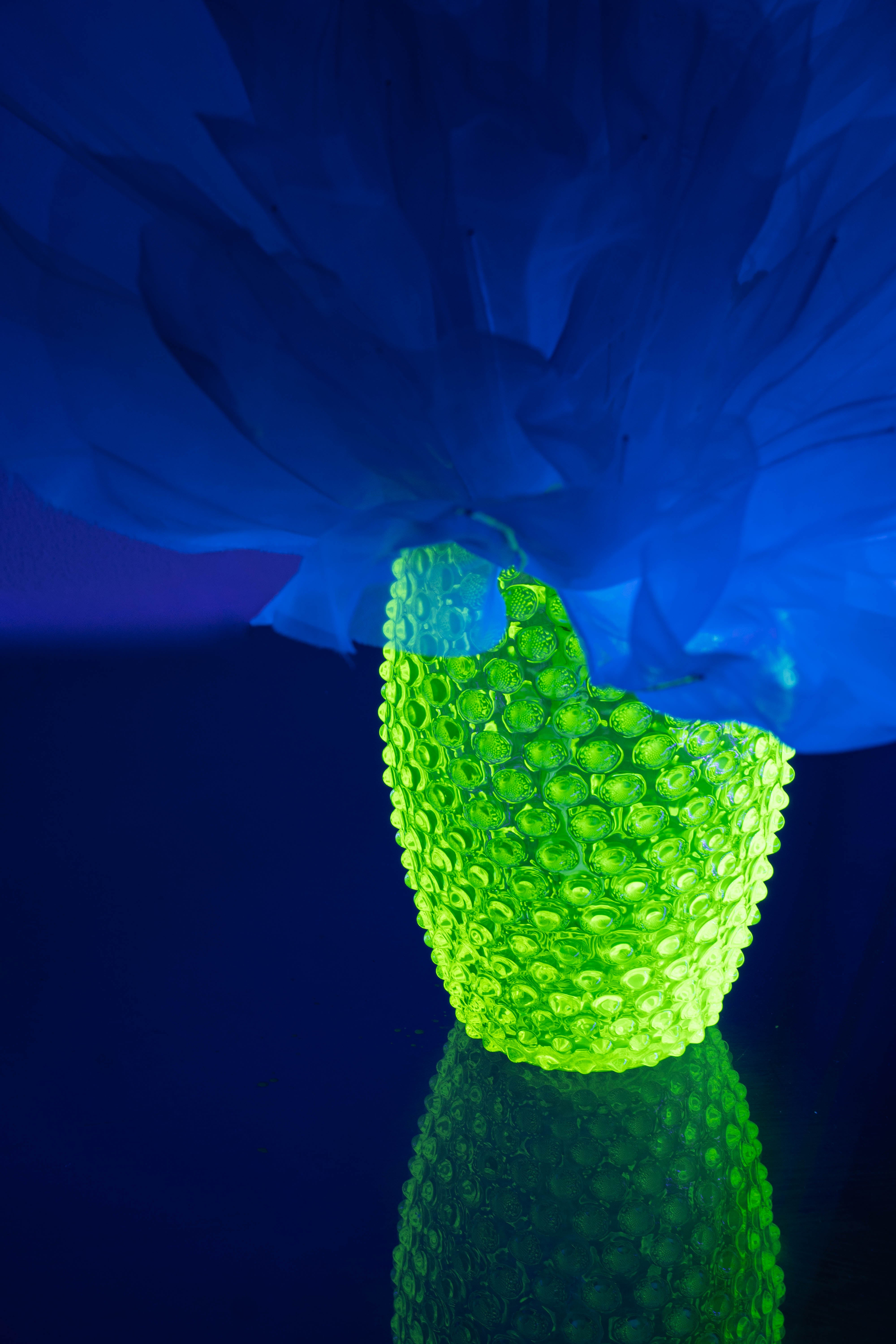 Oválná Hobnail Váza Neon Citrine