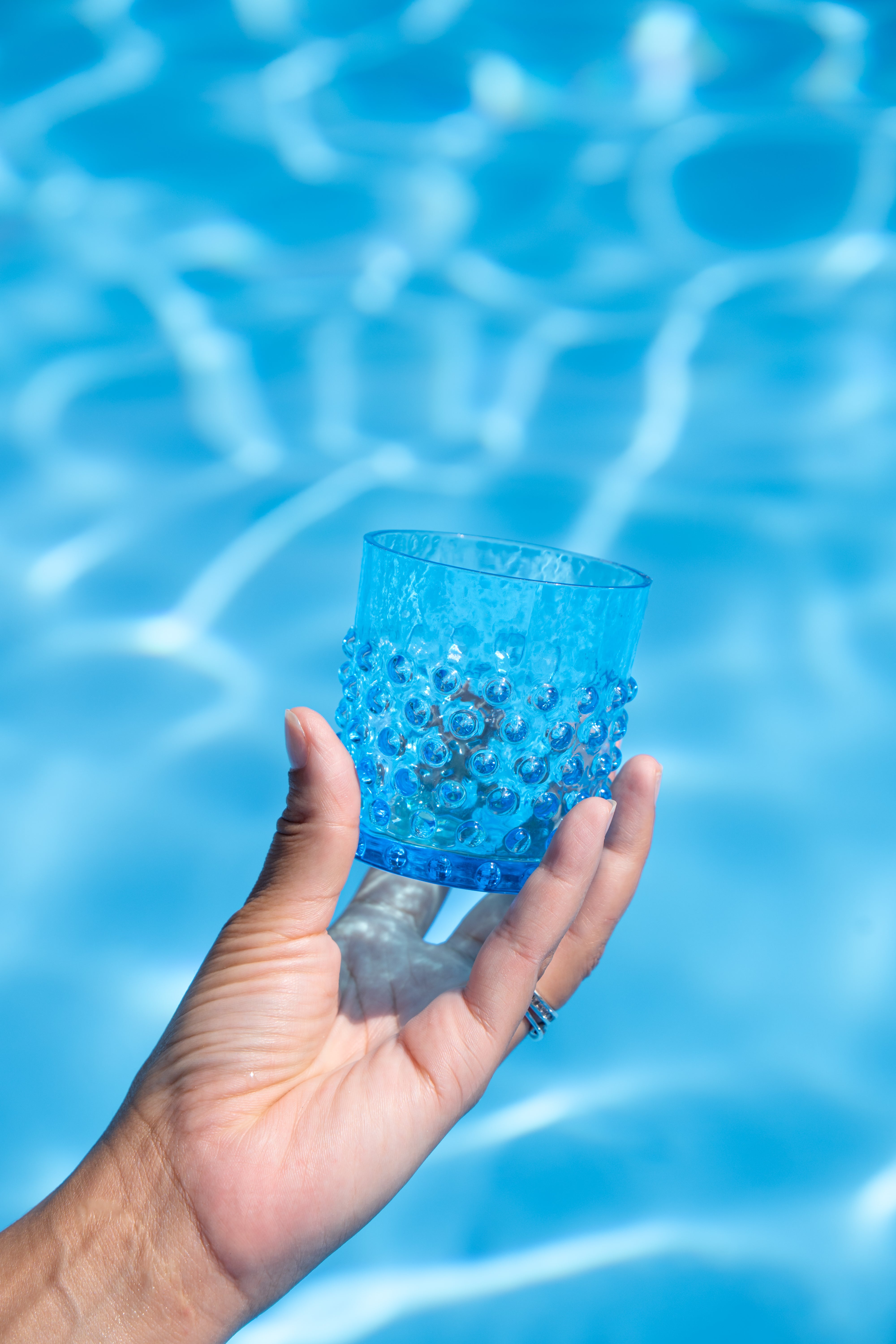 Whiskey Sklenice Hobnail Azure