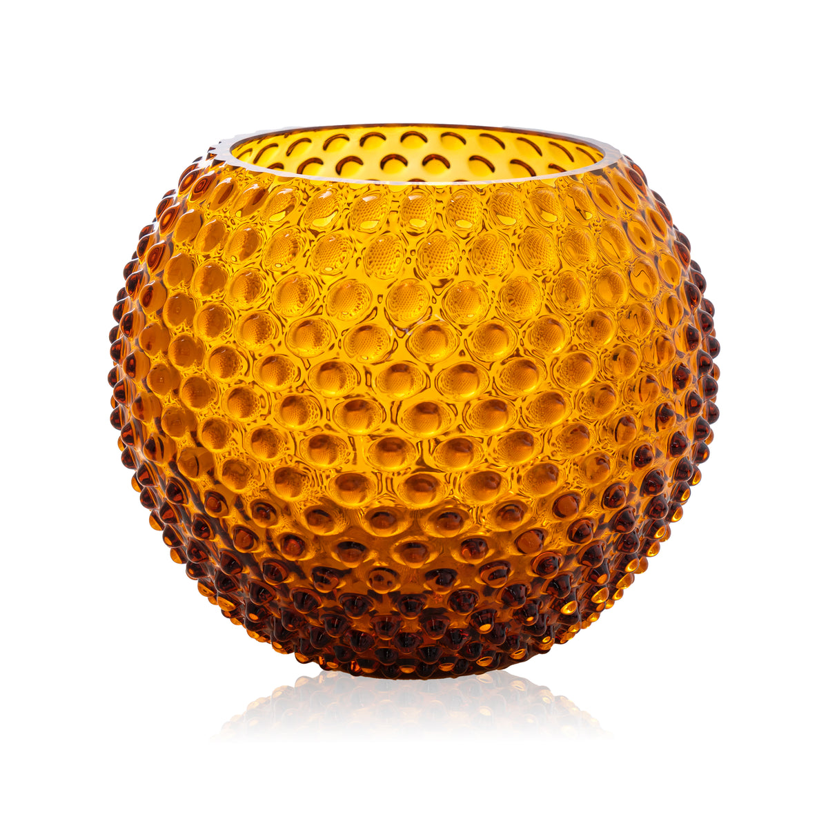 Hobnail Velká Kulatá Váza Amber
