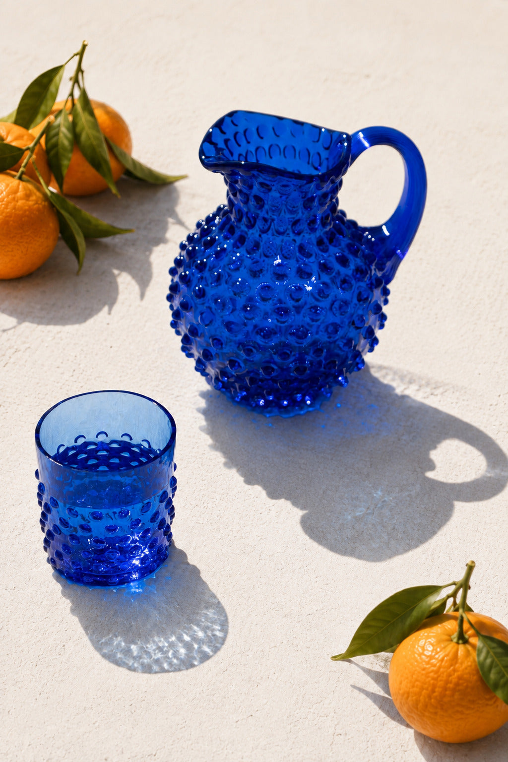 Whiskey Sklenice Hobnail Electric Blue