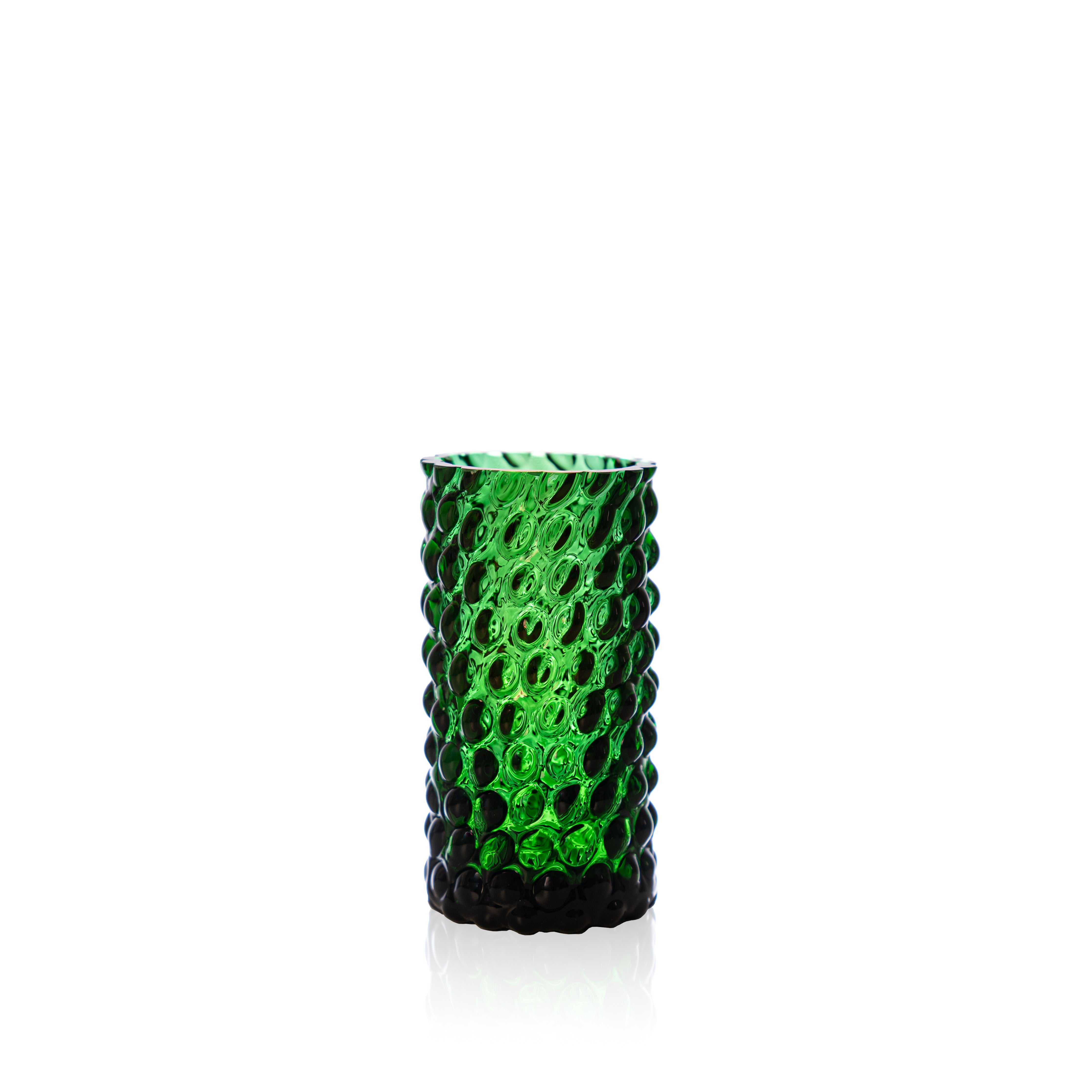 Dark Green Hobnail Bud Váza