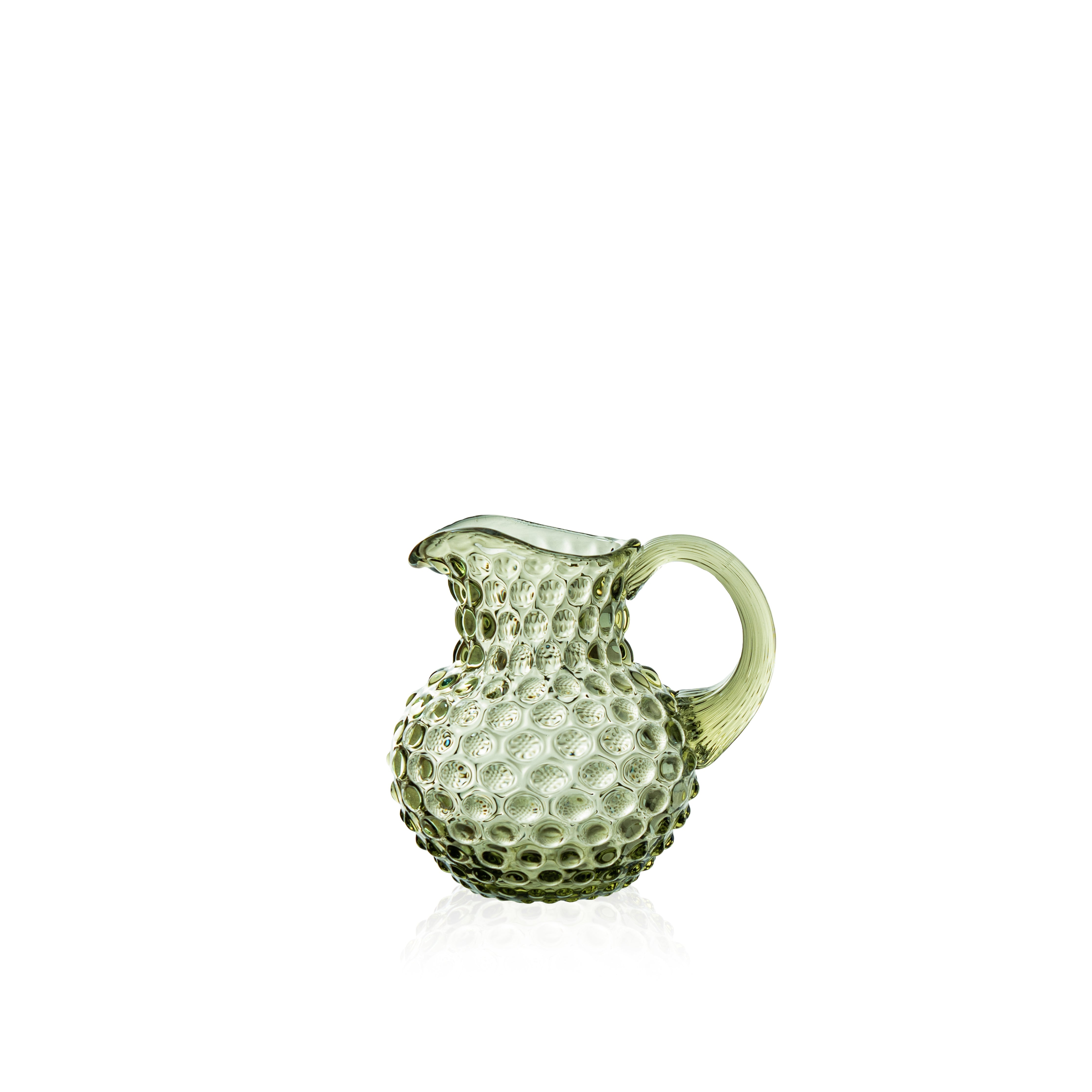 Džbánek Olive Green Hobnail Creamer