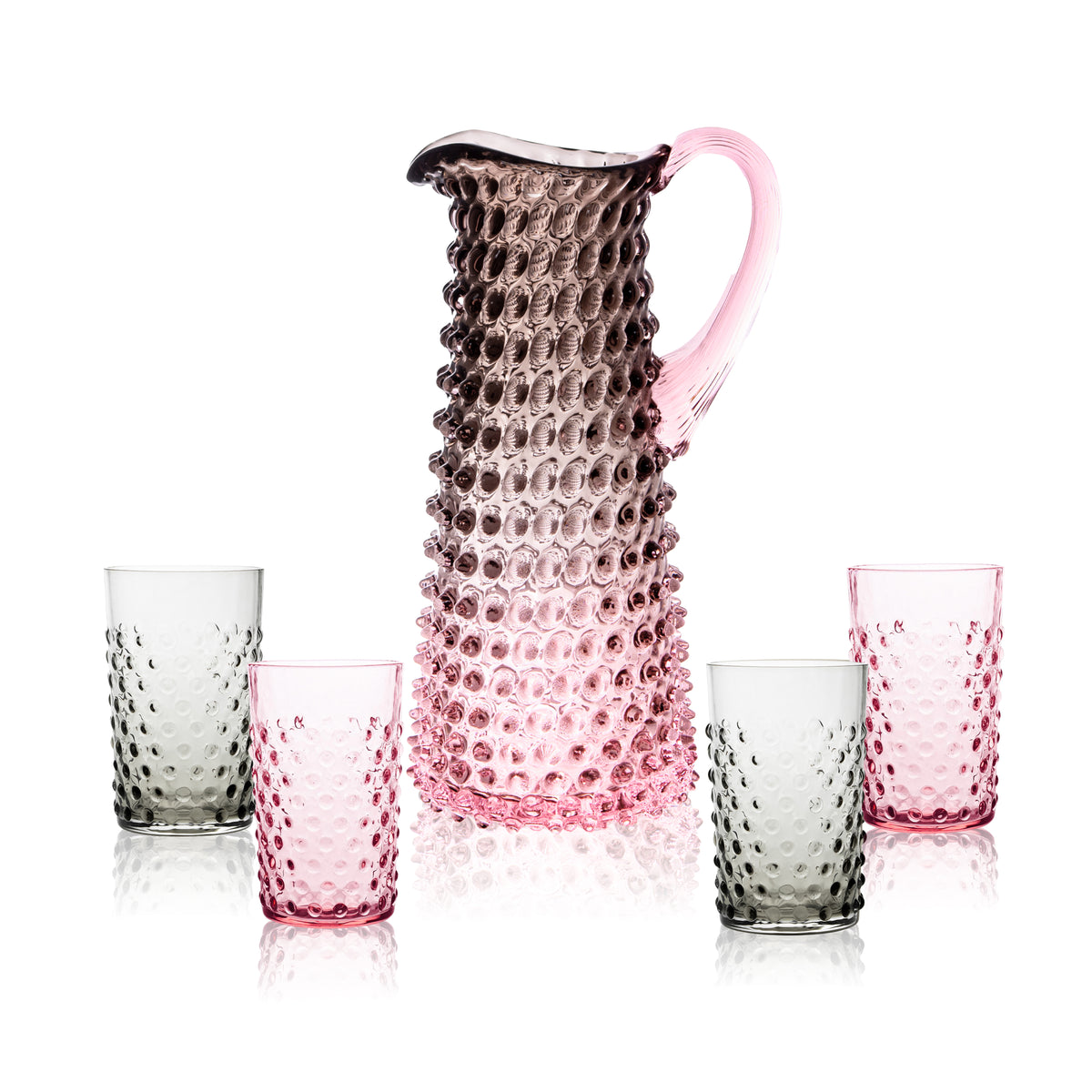Sada Dusk Hobnail Vysoký Džbán a Sklenice