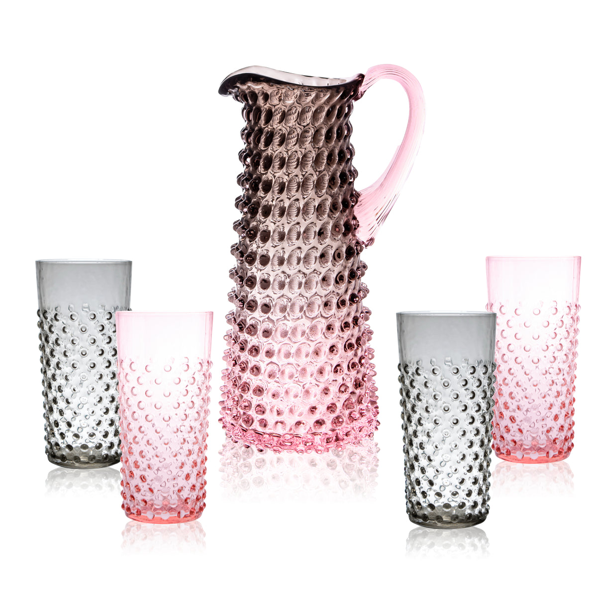 Sada Dusk Hobnail Vysoký džbán a Vysoké Sklenice