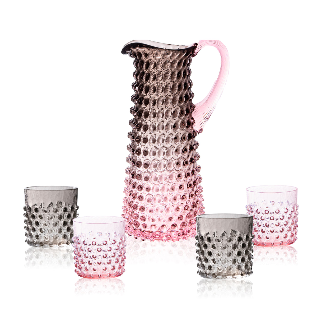 Sada Dusk Hobnail Vysoký Džbán a Whiskey Sklenice