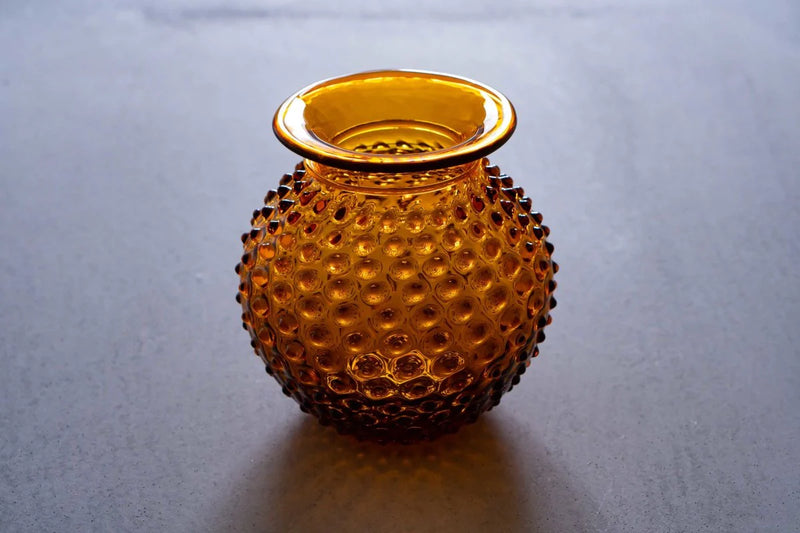 Amber Hobnail Collar Vase - KLIMCHI