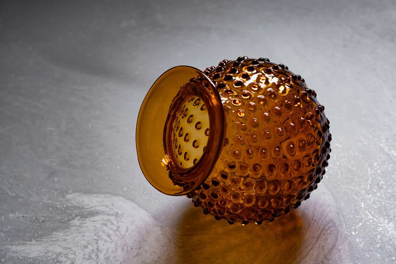 Amber Hobnail Collar Vase - KLIMCHI