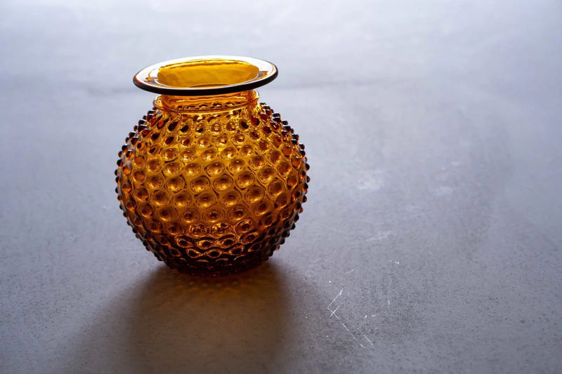 Amber Hobnail Collar Vase - KLIMCHI